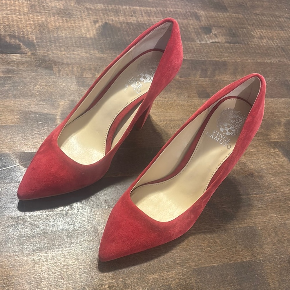 Vince Camuto Red Suede Women's Pumps- Worn Once!